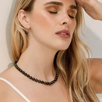 The Pearl Source 8.0-8.5mm Japanese Akoya Black Pearl Necklace