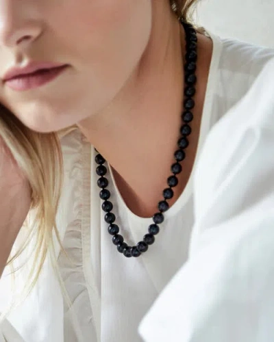 The Pearl Source 8.0-8.5mm Japanese Akoya Black Pearl Necklace
