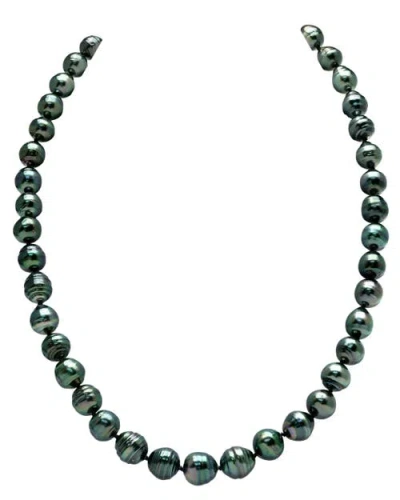 The Pearl Source 8-10mm Dark Tahitian South Sea Circle In Green