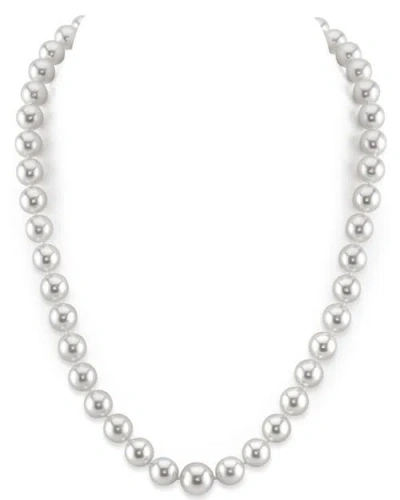 The Pearl Source 8-10mm White South Sea Pearl Necklace In Metallic