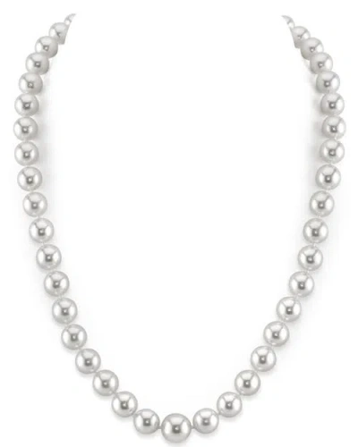 The Pearl Source 8-10mm White South Sea Pearl Necklace In Metallic