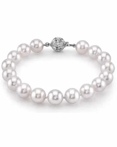 The Pearl Source 8.5-9.0mm Akoya White Pearl Bracelet In White Gold Clasp