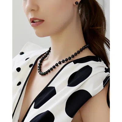 The Pearl Source 8.5-9.0mm Japanese Akoya Black Pearl Necklace