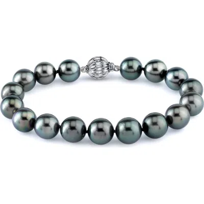 The Pearl Source 8-9mm Tahitian South Sea Pearl Bracelet In White Gold Clasp