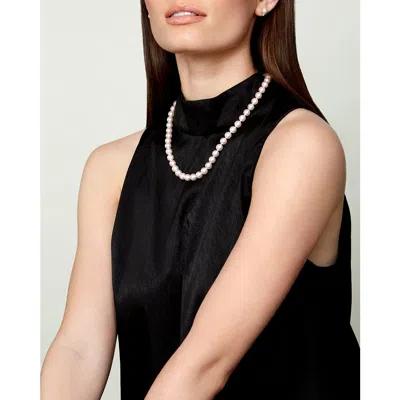 The Pearl Source 9.0-9.5mm Japanese Akoya White Pearl Necklace In Gray