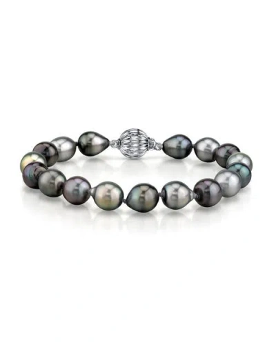 The Pearl Source 9-10mm Tahitian South Sea Multicolor Drop-shape Pearl Bracelet