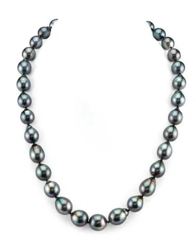 The Pearl Source 9-11mm Tahitian South Sea Baroque Pearl Necklace In Gray