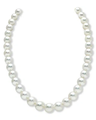 The Pearl Source 9-11mm White South Sea Pearl Necklace In Metallic