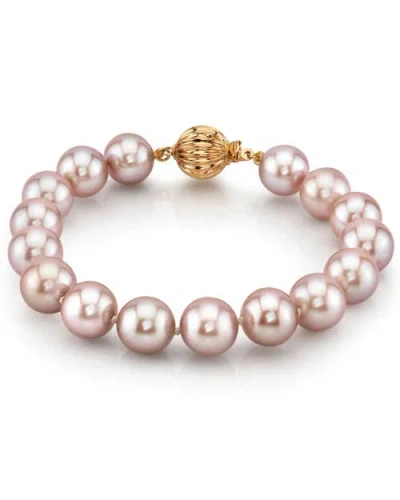 The Pearl Source 9.5-10.5mm Pink Freshwater Pearl Bracelet In Transparent