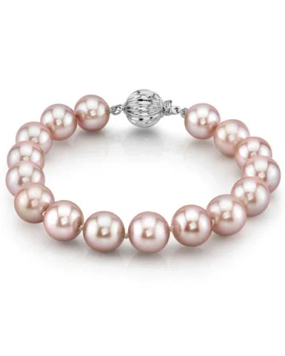 The Pearl Source 9.5-10.5mm Pink Freshwater Pearl Bracelet In White Gold Clasp