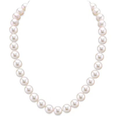 The Pearl Source 9.5-10.5mm White Freshwater Pearl Necklace