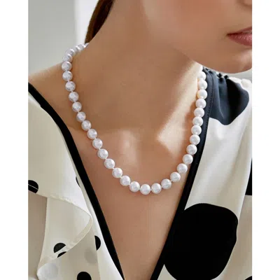 The Pearl Source 9.5-10mm Japanese Akoya White Pearl Necklace