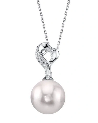 The Pearl Source Akoya Pearl & Diamond Melissa Pendant In White Gold