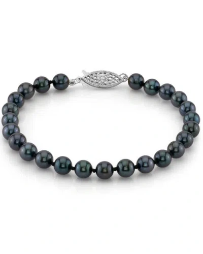 The Pearl Source Akoya Pearl Bracelet 5.5-6mm In Metallic