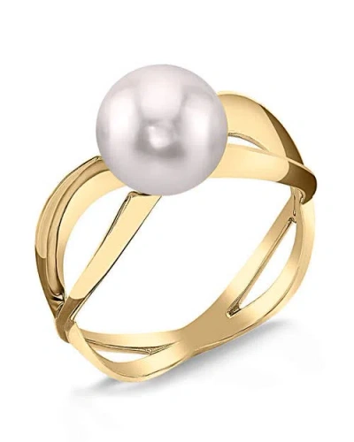 The Pearl Source Akoya Pearl Lana Ring In Yellow Gold