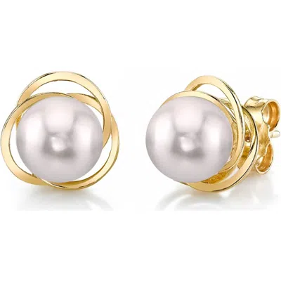 The Pearl Source Akoya Pearl Lexi Earrings In Yellow Gold