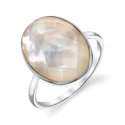The Pearl Source Cultured Mother Of Pearl Rae Ring In Sterling Silver