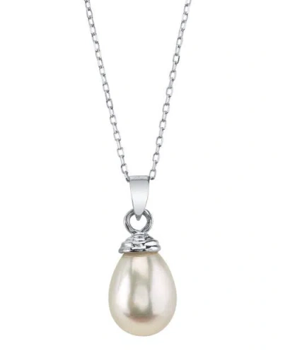 The Pearl Source Drop-shape Freshwater Pearl Hope Pendant In White Gold