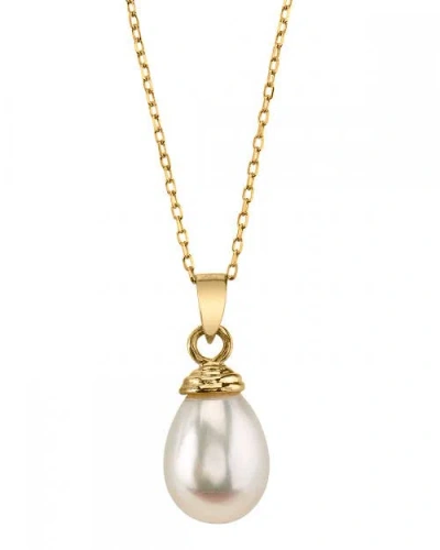 The Pearl Source Drop-shape Freshwater Pearl Hope Pendant In Yellow Gold