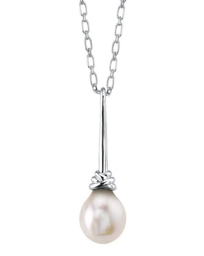 The Pearl Source Freshwater Drop Pearl Denise Pendant In Transparent