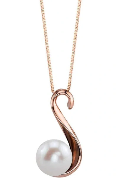 The Pearl Source Freshwater Pearl Anastasia Pendant In Rose Gold Plated