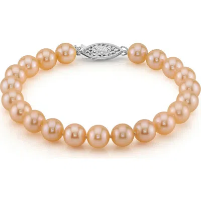 The Pearl Source Freshwater Pearl Bracelet 7-7.5mm In Red