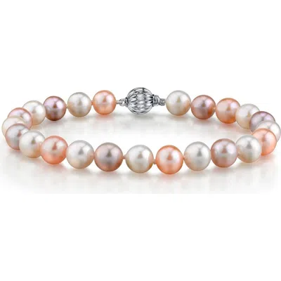 The Pearl Source Freshwater Pearl Bracelet 7-7.5mm In Metallic