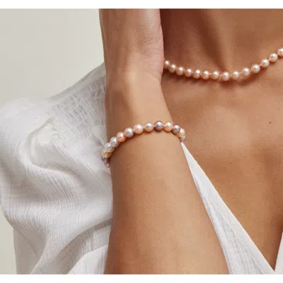 The Pearl Source Freshwater Pearl Bracelet 7-7.5mm In Metallic