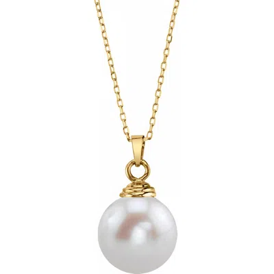 The Pearl Source Freshwater Pearl Hope Pendant In Yellow Gold