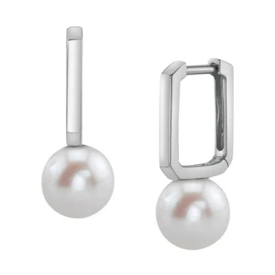 The Pearl Source Freshwater Pearl Huggie Susie Earrings In Gold