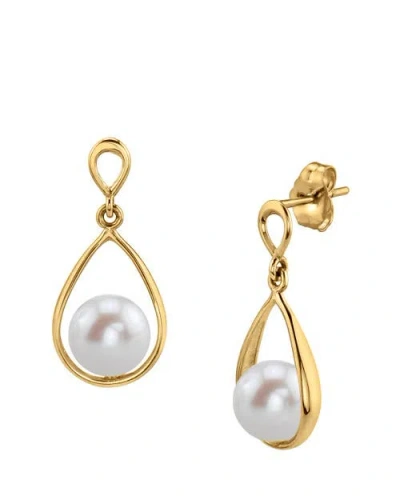 The Pearl Source Freshwater Pearl Jess Earrings In Yellow Gold