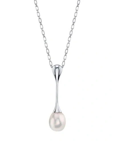 The Pearl Source Freshwater Pearl Long Teardrop Pendant In White Pearl