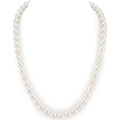 The Pearl Source Freshwater Pearl Necklace 7.5-8.5mm In Metallic