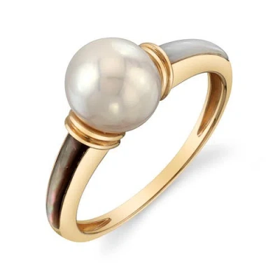 The Pearl Source Freshwater Pearl Zoa Ring In Yellow Gold