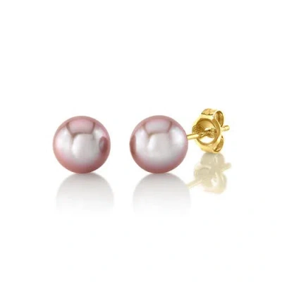 The Pearl Source Freshwater Round Pearl Stud Earrings 7mm In Multi