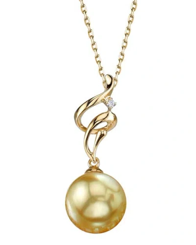 The Pearl Source Golden Pearl & Diamond Aria Pendant