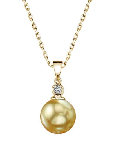 The Pearl Source Golden Pearl & Diamond Michelle Pendant