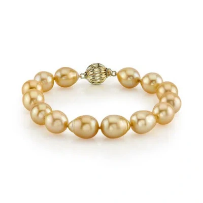 The Pearl Source Golden South Sea Drop Baroque Pearl Bracelet