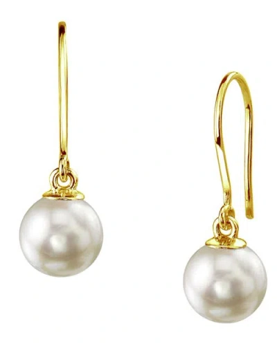 The Pearl Source Japanese Akoya Certified Hanadama Linda Earrings In Gold