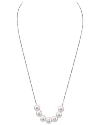 The Pearl Source Japanese Akoya Pearl 14k Gold Tincup Celeste Necklace In Metallic