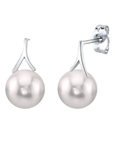 The Pearl Source Japanese Akoya Pearl Lindsey Earrings In Gold