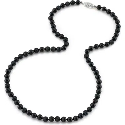 The Pearl Source Japanese Akoya Pearl Necklace 5-5.5mm Aaa In Black