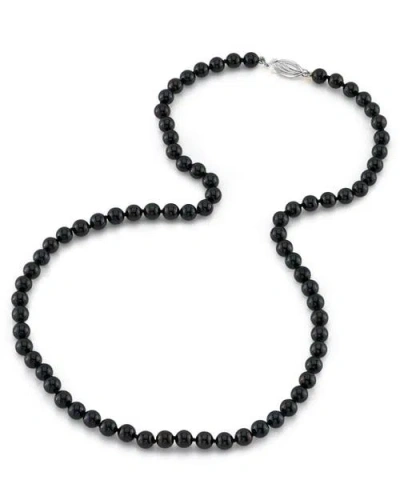 The Pearl Source Japanese Akoya Pearl Necklace 5-5.5mm In Black
