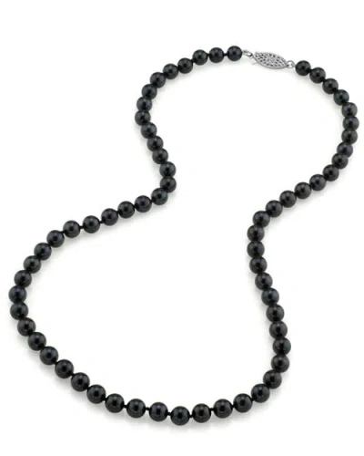 The Pearl Source Japanese Akoya Pearl Necklace 6-6.5mm In Black