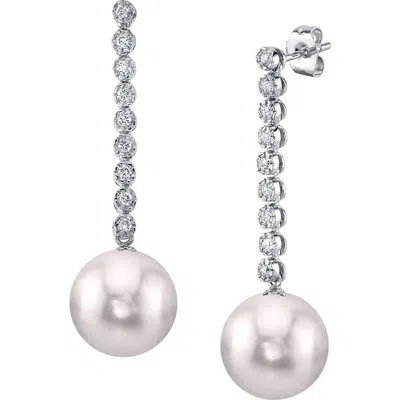 The Pearl Source Japanese Akoya Pearl Serena Earrings In White Gold