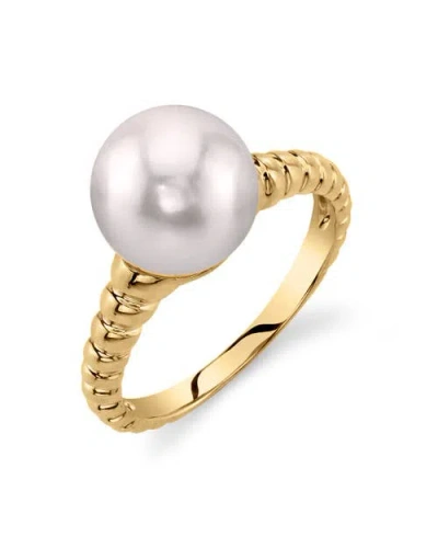 The Pearl Source Japanese Akoya Pearl Terrie Ring In Yellow Gold