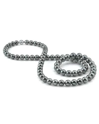 The Pearl Source Opera Length 10-11mm Gray Tahitian South Sea Pearl Necklace