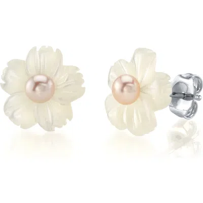 The Pearl Source Pink Freshwater Button In Neutral