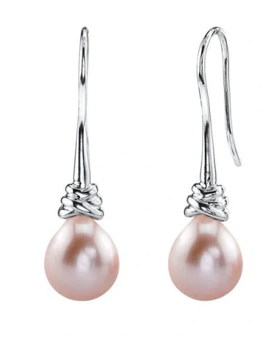 The Pearl Source Pink Freshwater Drop Pearl Denise Earrings In Sterling Silver