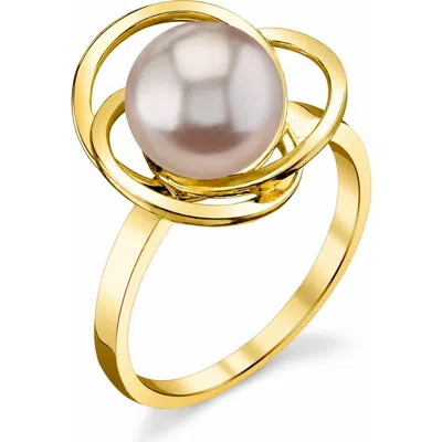 The Pearl Source Pink Freshwater Pearl Lexi Ring In Yellow Gold